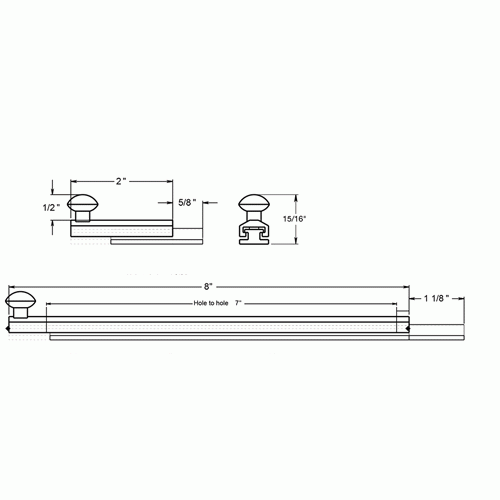 8 Inch Solid Brass Surface Bolt (Polished Brass Finish) DELTANA