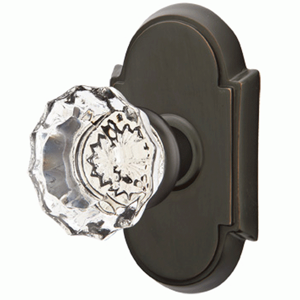 Emtek Crystal Astoria Door Knob Set With # 8 Rosette (Several Finish Options) EMTEK