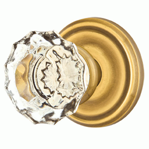 Crystal Astoria Door Knob Set With Regular Rosette (Several Finish Options) EMTEK