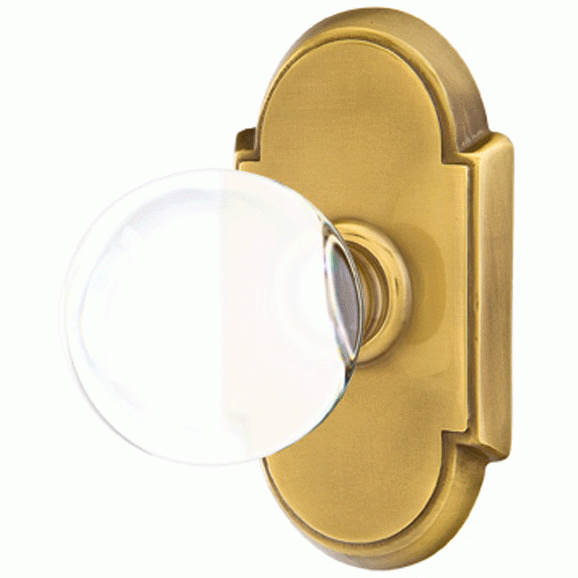 Crystal Bristol Door Knob Set With # 8 Rosette (Several Finish Options) EMTEK