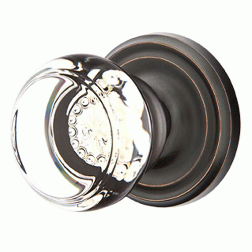 Emtek 810GT Georgetown Crystal Passage Knobset with Brass Rosette Pewter Knobset Passage EMTEK