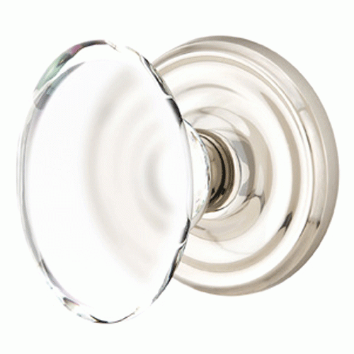 Emtek Crystal Hampton Door Knob Set With Regular Rosette (Several Finish Options) EMTEK