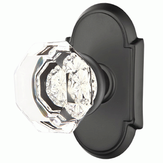 Emtek Crystal Old Town Clear Door Knob Set With # 8 Rosette (Several Finish Options) EMTEK