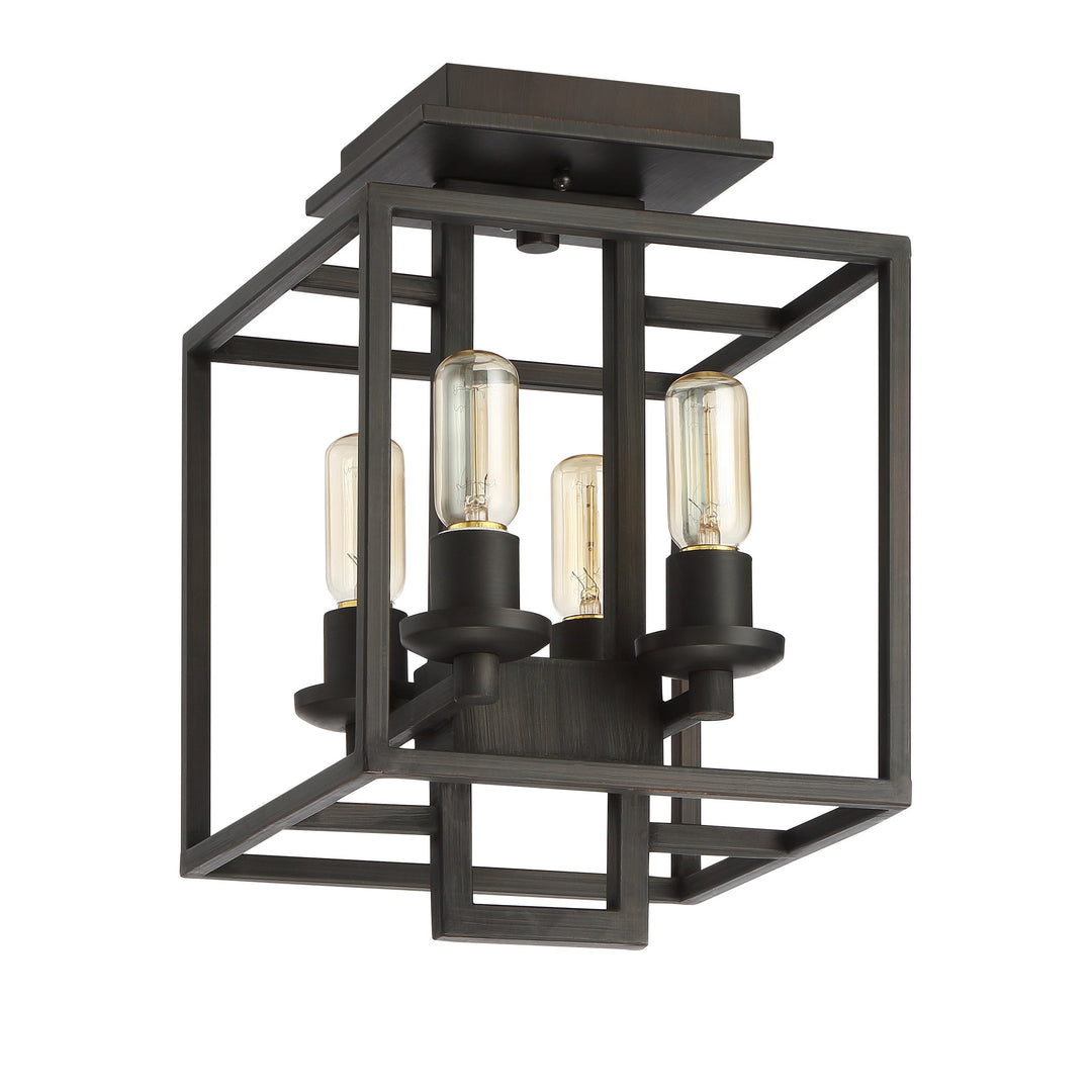 Cubic 4 Light Semi Flush in Aged Bronze Brushed CRAFTMADE