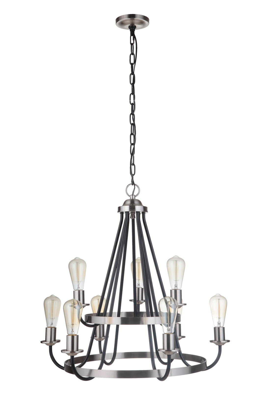 Randolph 9 Light Chandelier in Flat Black/Brushed Polished Nickel CRAFTMADE