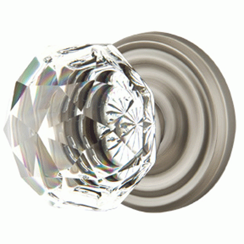 Diamond Crystal Door Knob Set With Regular Rosette (Several Finish Options) EMTEK