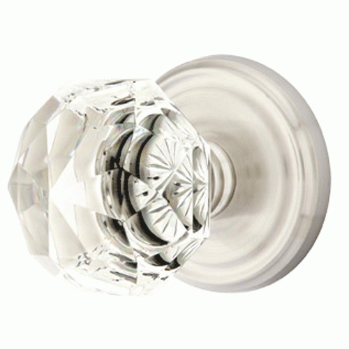 Diamond Crystal Door Knob Set With Regular Rosette (Several Finish Options) EMTEK