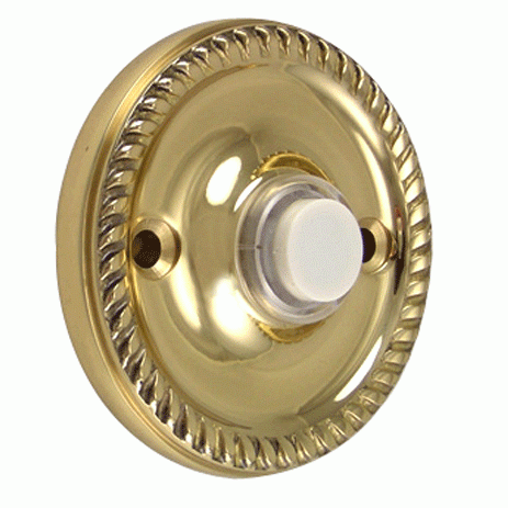 Solid Brass Georgian Roped Doorbell (Polished Brass Finish) COPPER MOUNTAIN HARDWARE