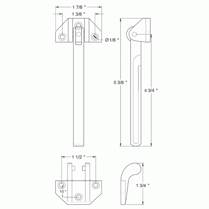 Door Guards, Security, Solid Brass 6 3/4" Door Guard (Polished Chrome Finish) DELTANA