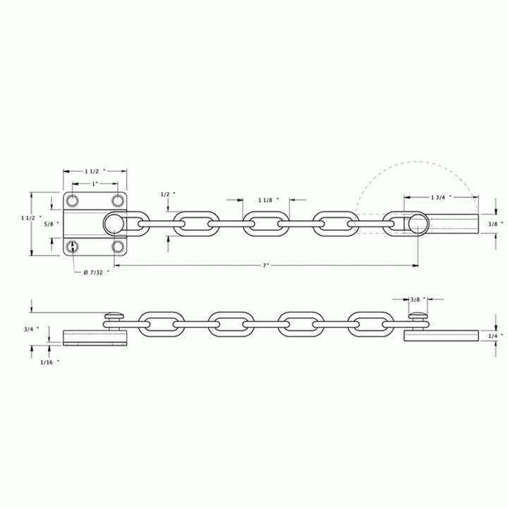 Door Guards, Security, Solid Brass Door Guard, Chain / Doorbolt (Brushed Chrome Finish) DELTANA