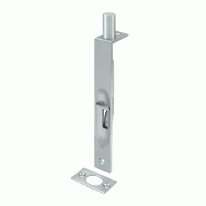 6 Inch Heavy Duty Square Flush Bolt (Brushed Chrome Finish) DELTANA