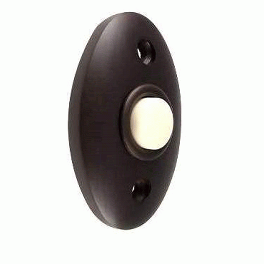 2 3/8 Inch Solid Brass Door Bell Button (Flat Black Finish) DELTANA