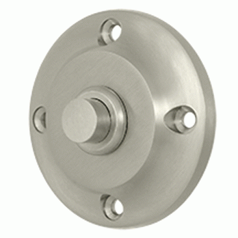 2 1/3 Inch Contemporary Push Button Door Bell (Brushed Nickel Finish) DELTANA