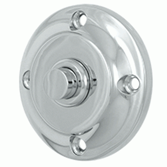 2 1/3 Inch Contemporary Push Button Door Bell (Polished Chrome Finish) DELTANA