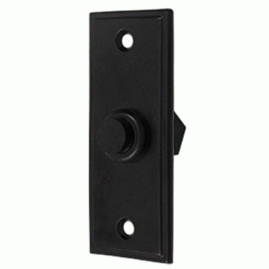 Bell Buttons, Solid Brass Bell Button, Rectangular Contemporary (Flat Black Finish) DELTANA