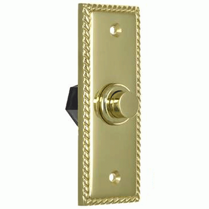 3 1/3 Inch Solid Brass Doorbell Button (Polished Brass Finish) DELTANA