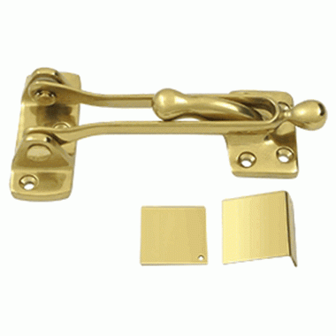 Door Guards Security Solid Brass 5" Door Guard (Polished Brass Finish) DELTANA