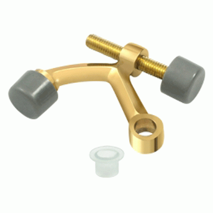 2 3/8 Inch Solid Brass Hinge Pin Door Stop (Polished Brass Finish) DELTANA