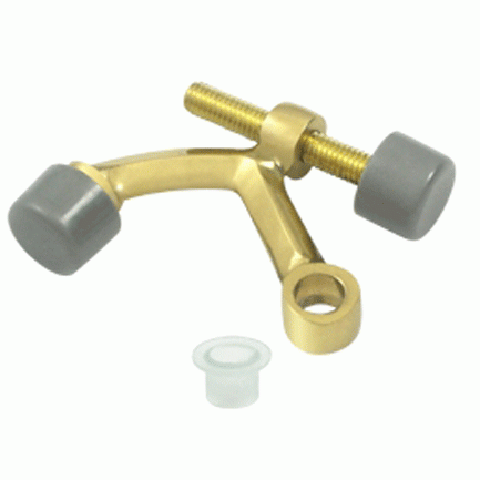 2 3/8 Inch Solid Brass Hinge Pin Door Stop (Polished Brass Finish) DELTANA