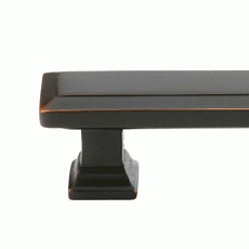 7 1/4 Inch Overall (6 Inch c-c) Brass Geometric Rectangular Pull (Oil Rubbed Bronze Finish) EMTEK