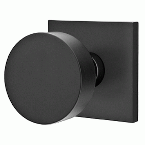 Emtek 520ROU Round Door Knob Set from The Brass Modern Collection Flat Black Knobset Privacy EMTEK