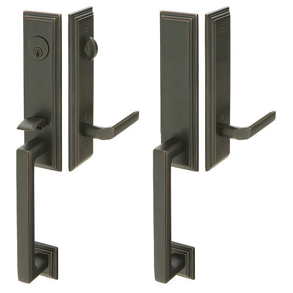 Solid Brass Wilshire Style Entryway Set (Oil Rubbed Bronze Finish) EMTEK