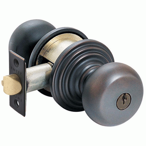 Solid Brass Key In Providence Door Knob Set With Regular Rosette EMTEK