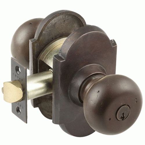 Solid Brass Key In Winchester Door Knob Set With #1 Arched Rosette (Several Finishes Available) EMTEK