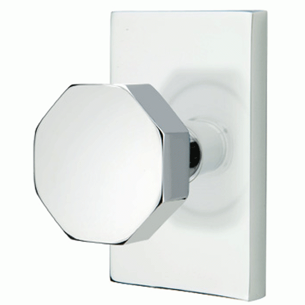 EMTEK Emtek Solid Brass Octagon Door Knob Set Modern Rectangular Rosette