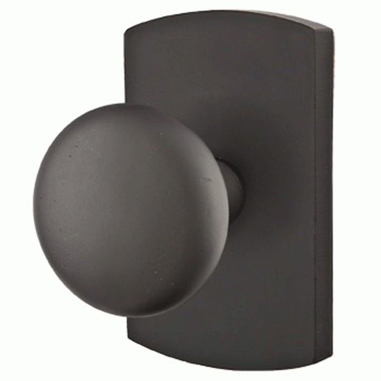 Solid Brass Sandcast Winchester Door Knob Set With Rounded Rectangular Rosette (Several Finish Options) EMTEK