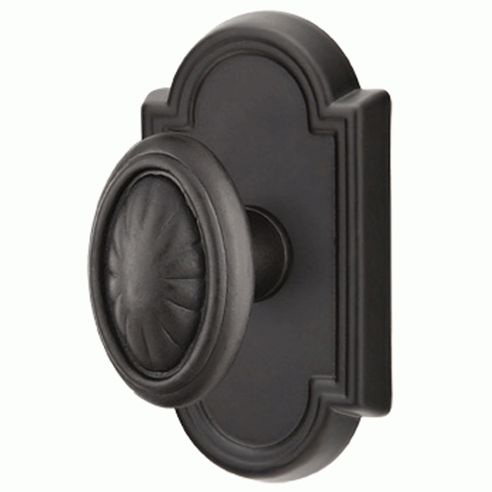 Solid Brass Lost Wax Parma Door Knob Set With Beveled Arched Rosette (Several Finish Options) EMTEK