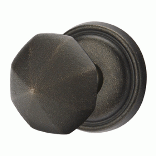 Solid Brass Lost Wax Octagon Door Knob Set With Round Rosette (Several Finish Options) EMTEK