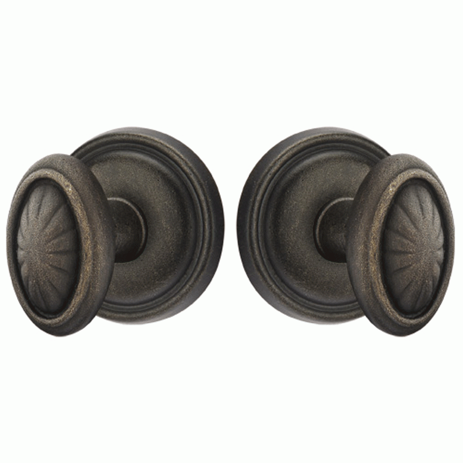 Solid Brass Lost Wax Parma Door Knob Set With Round Rosette (Several Finish Options) EMTEK