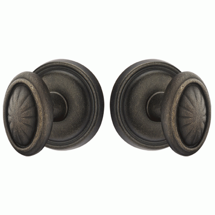 Solid Brass Lost Wax Parma Door Knob Set With Round Rosette (Several Finish Options) EMTEK