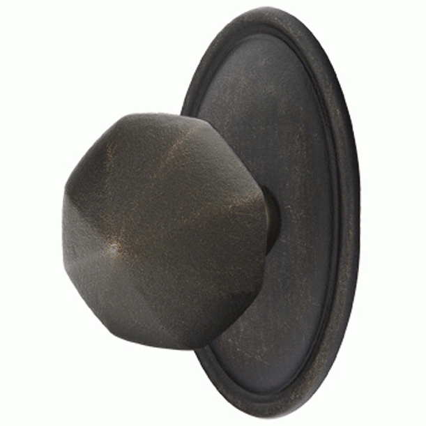 Solid Brass Lost Wax Octagon Door Knob Set With Oval Rosette (Several Finish Options) EMTEK