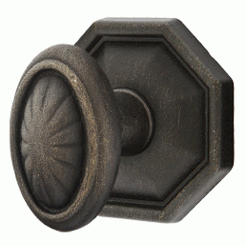 Solid Brass Lost Wax Parma Door Knob Set With Octagon Rosette (Several Finish Options) EMTEK