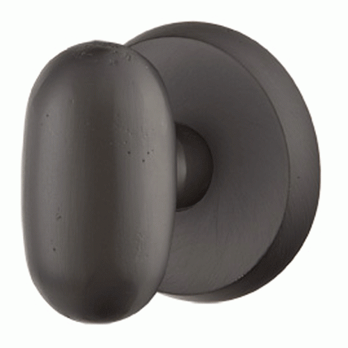 Solid Brass Sandcast Egg Door Knob Set With Disk Rosette (Several Finish Options) EMTEK