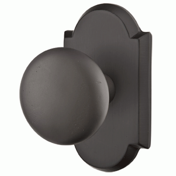 Solid Brass Sandcast Winchester Door Knob Set With Arched Rosette (Several Finish Options) EMTEK