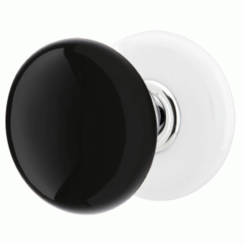 Black Porcelain Ebony Door Knob Set With Porcelain Rosette (Several Finish Options) EMTEK