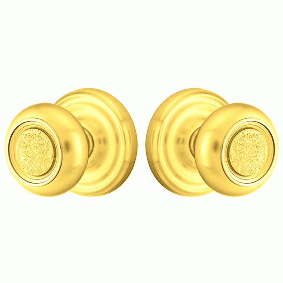 Solid Brass Belmont Door Knob Set With Regular Rosette (Several Finish Options) EMTEK