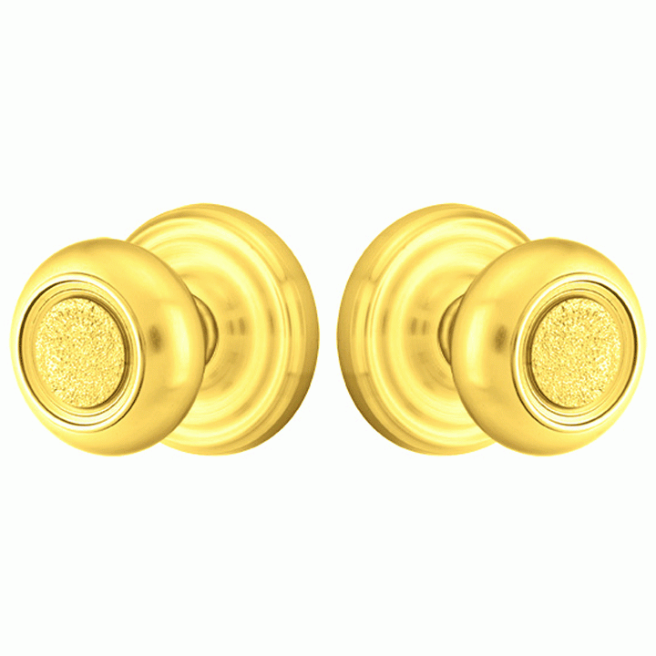 Solid Brass Belmont Door Knob Set With Regular Rosette (Several Finish Options) EMTEK