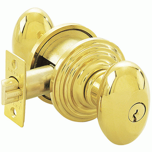 Solid Brass Key In Egg Door Knob Set With Regular Rosette EMTEK