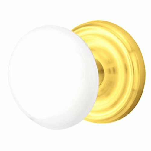 Emtek Ice White Porcelain Door Knob Set With Regular Rosette (Several Finishes Available) EMTEK