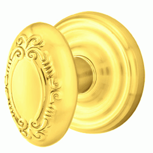 Solid Brass Victoria Door Knob Set With Regular Rosette (Several Finish Options) EMTEK