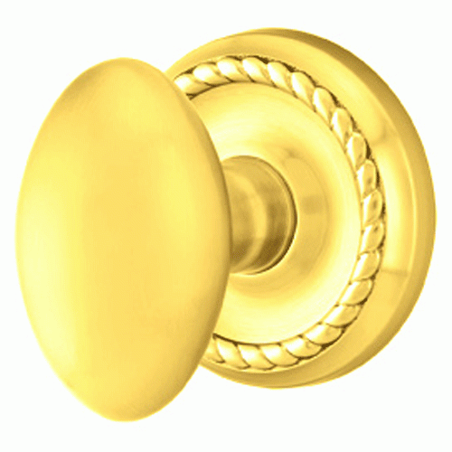 Solid Brass Egg Door Knob Set With Rope Rosette (Several Finish Options) EMTEK