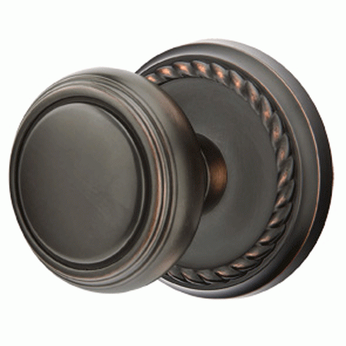 Solid Brass Norwich Door Knob Set With Rope Rosette (Several Finish Options) EMTEK