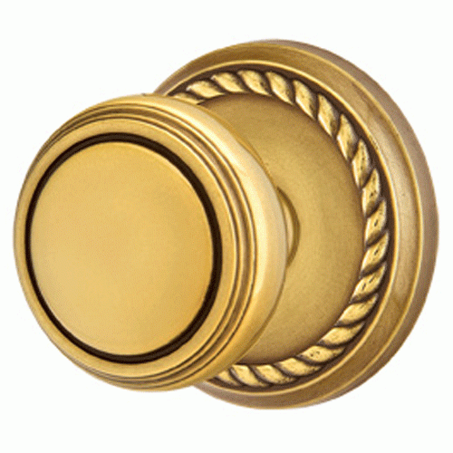 Solid Brass Norwich Door Knob Set With Rope Rosette (Several Finish Options) EMTEK