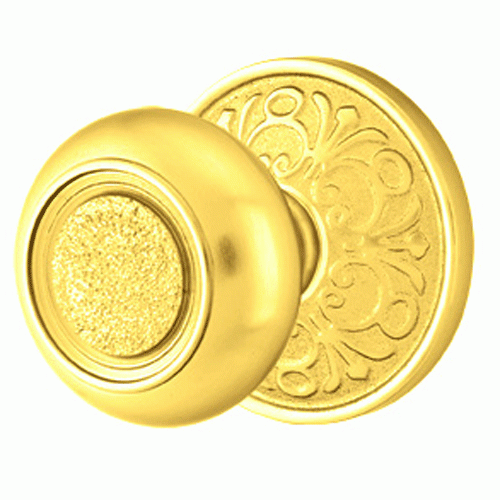 Solid Brass Belmont Door Knob Set With Lancaster Rosette (Several Finish Options) EMTEK