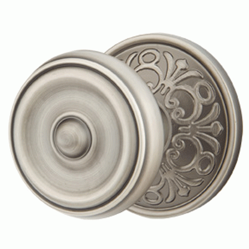 Emtek Solid Brass Waverly Door Knob Set With Lancaster Rosette (Several Finishes Available) EMTEK