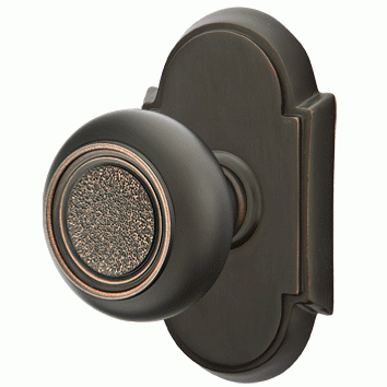 Solid Brass Belmont Door Knob Set With # 8 Rosette (Several Finish Options) EMTEK